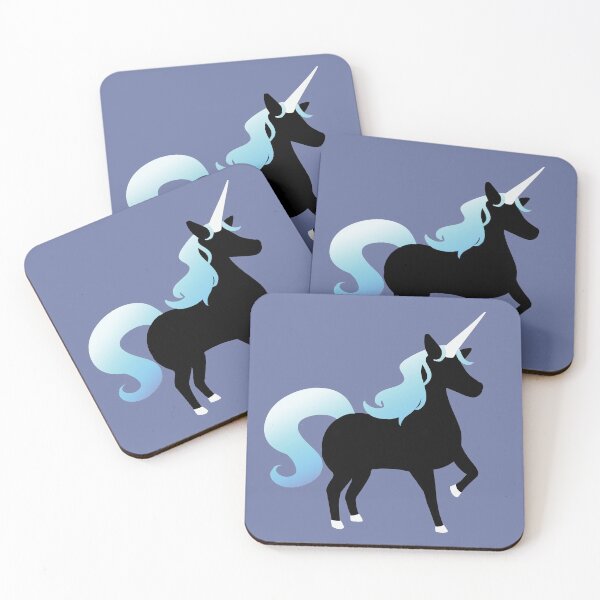 Item preview, Unicorn Silhouette Design - Black / Arctic Blue Colours designed and sold by HJacka.