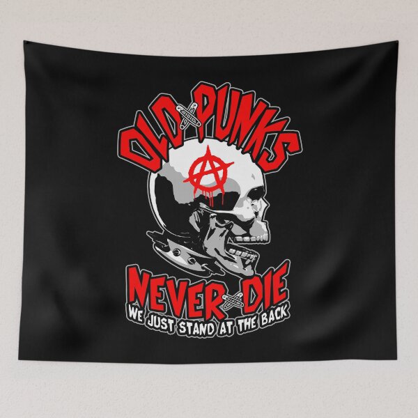 Item preview, Old Punks Never Die Punk Rock Music Mohawk Skull designed and sold by GrandeDuc.