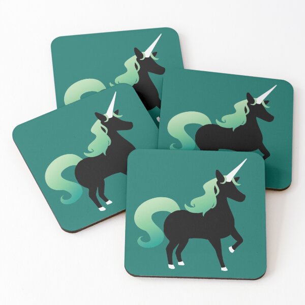 Item preview, Unicorn Silhouette Design - Black / Emerald Green Colours designed and sold by HJacka.
