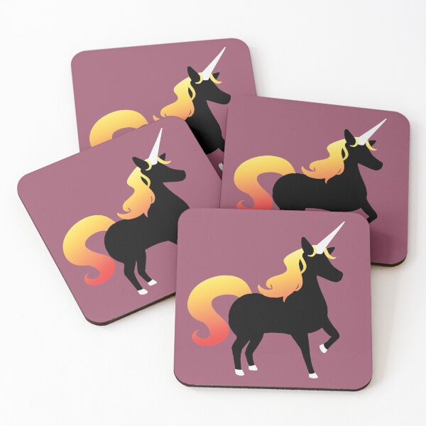 Item preview, Unicorn Silhouette Design - Black / Fiery Red Colours designed and sold by HJacka.