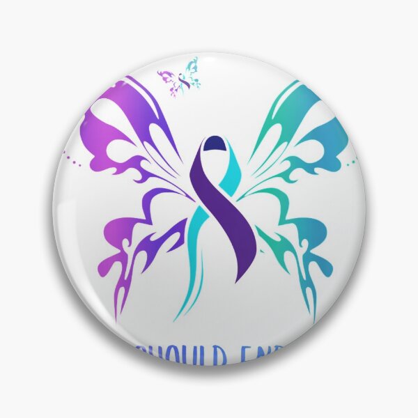 Item preview, Suicide prevention awareness ribbon butterfly t shirt size S-5XL designed and sold by SuzannaGedde.
