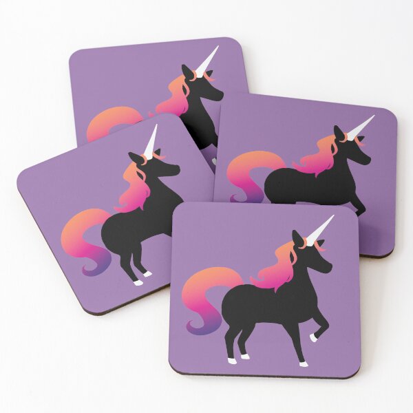 Item preview, Unicorn Silhouette Design - Black / Sunset Colours designed and sold by HJacka.