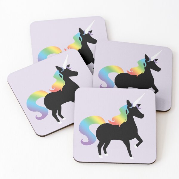 Item preview, Unicorn Silhouette Design - Black / Rainbow Colours designed and sold by HJacka.