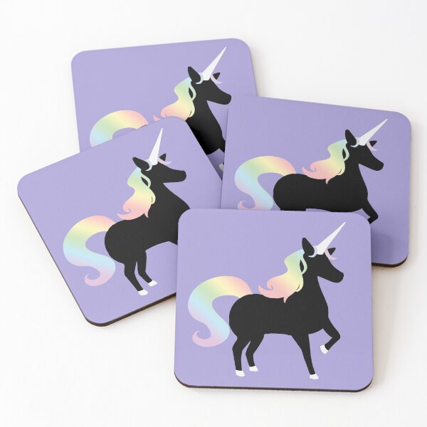 Item preview, Unicorn Silhouette Design - Black / Pastel Rainbow Colours designed and sold by HJacka.