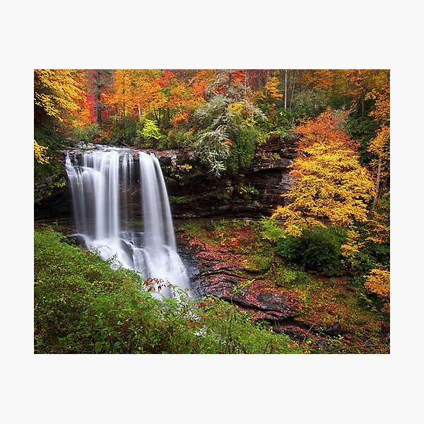 Autumn at Dry Falls - Highlands NC Waterfalls Photographic Print