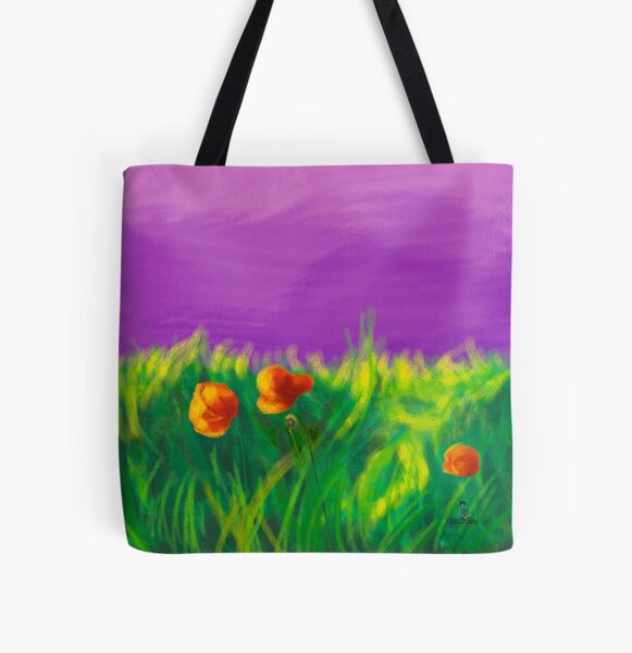 Mohnblumen Allover-Print Tote Bag