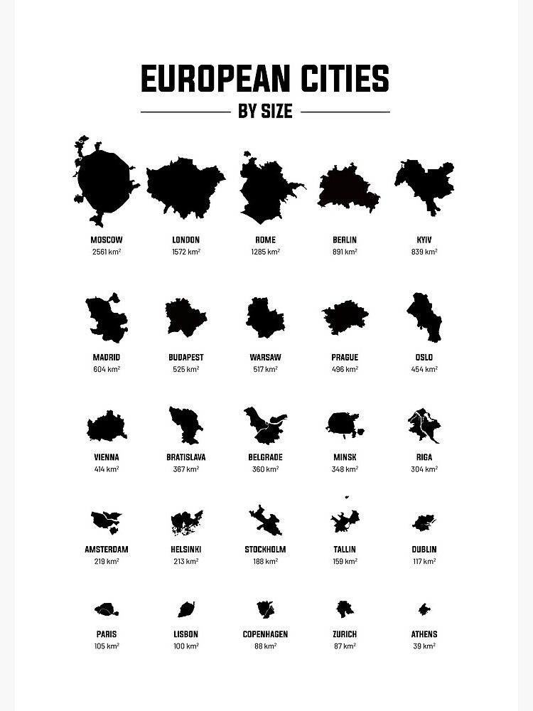 infographic-poster-comparing-maps-of-european-cities-by-size-spiral-notebook-for-sale-by