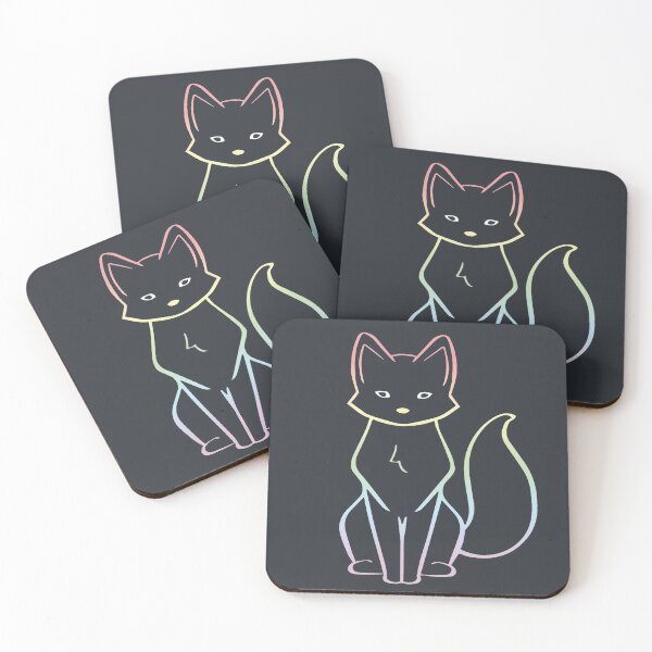 Item preview, Fox Line Illustration Design - Rainbow Pastel Colour designed and sold by HJacka.