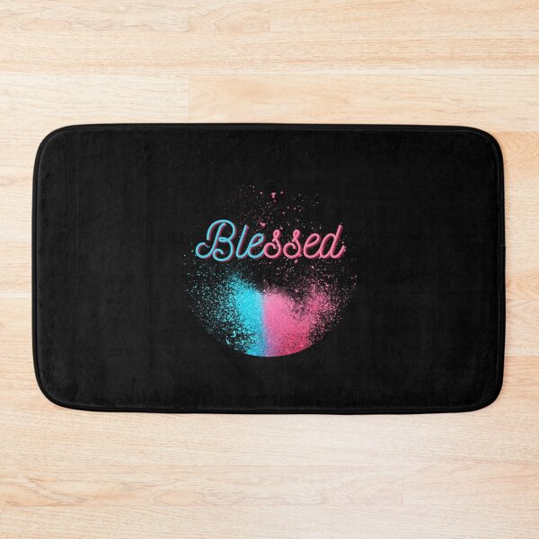 Item preview, Blessed - bright Pink and blue paint splatter designed and sold by Alison Passmore.