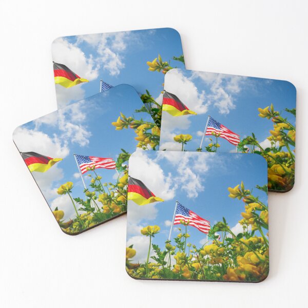 Item preview, A Flowers View of the USA and German Flags designed and sold by Ann Biddlecombe.