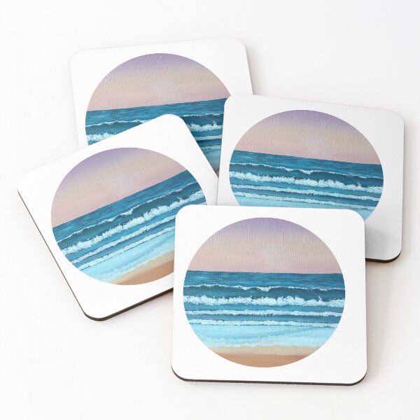 Item preview, Beach at sunset circle Sticker designed and sold by Littlemoliart.