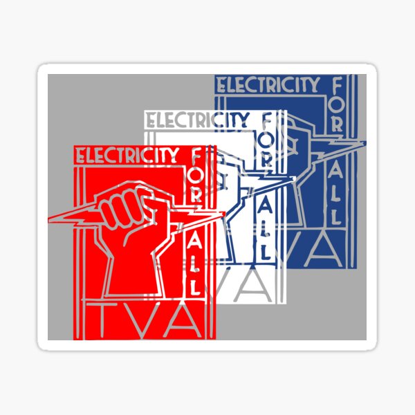 TVA-Tennessee Valley Authority-Patriotic New Deal Poster Sticker
