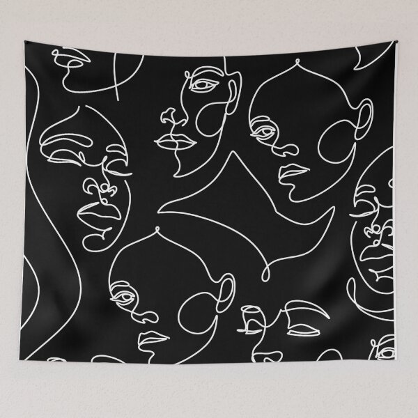 Item preview, Abstract Faces Line Art designed and sold by OneLinePrint.