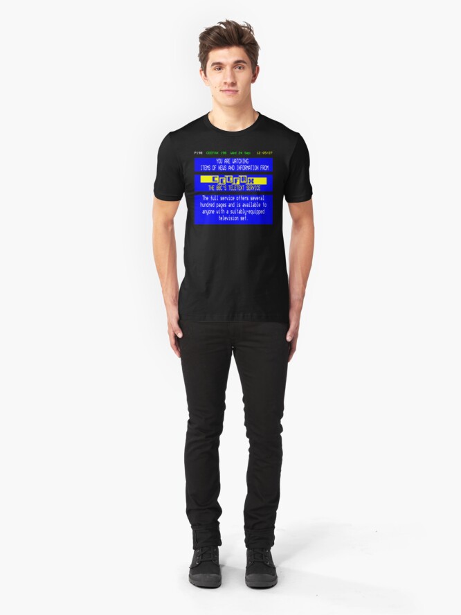 Alternate view of NDVH Pages From Ceefax Slim Fit T-Shirt