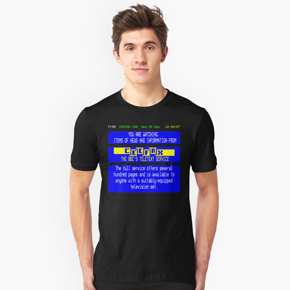 NDVH Pages From Ceefax Slim Fit T-Shirt