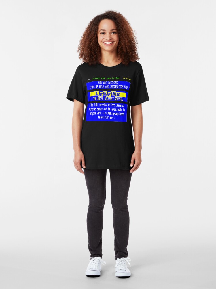 Alternate view of NDVH Pages From Ceefax Slim Fit T-Shirt