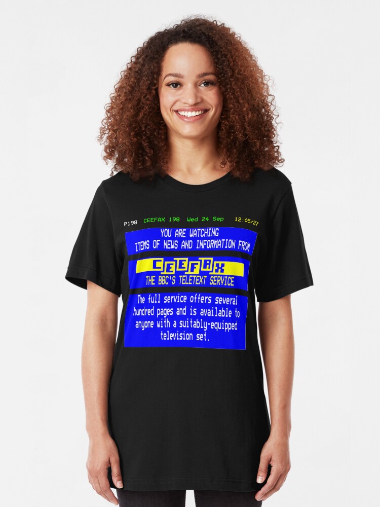 Alternate view of NDVH Pages From Ceefax Slim Fit T-Shirt