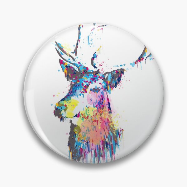 Item preview, Cool awesome deer head colorful vibrant watercolors  designed and sold by InovArtS.