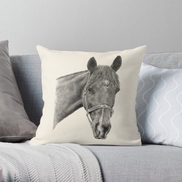 Hinley the Thoroughbred Horse Throw Pillow