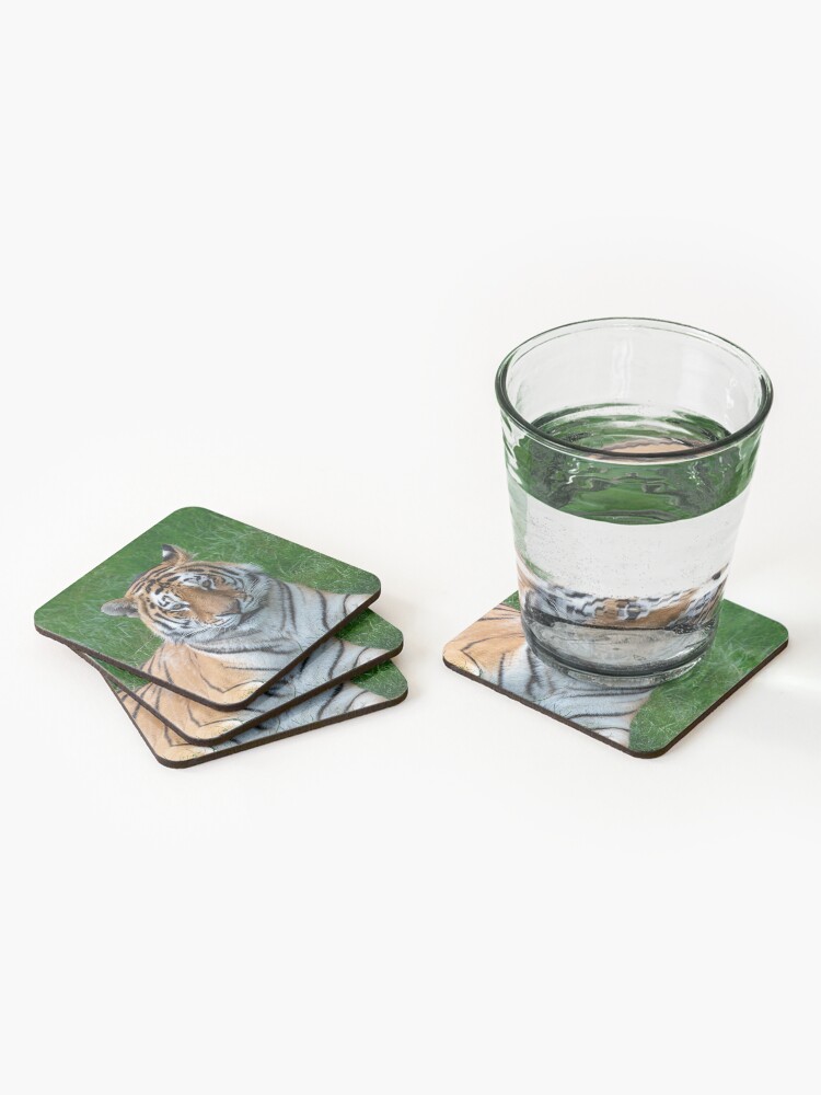 Alternate view of A Tiger Face Looking Out Coasters (Set of 4)