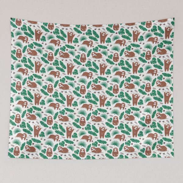 Item preview, Sloths seamless pattern leaf tropial designed and sold by SpecialGift79.
