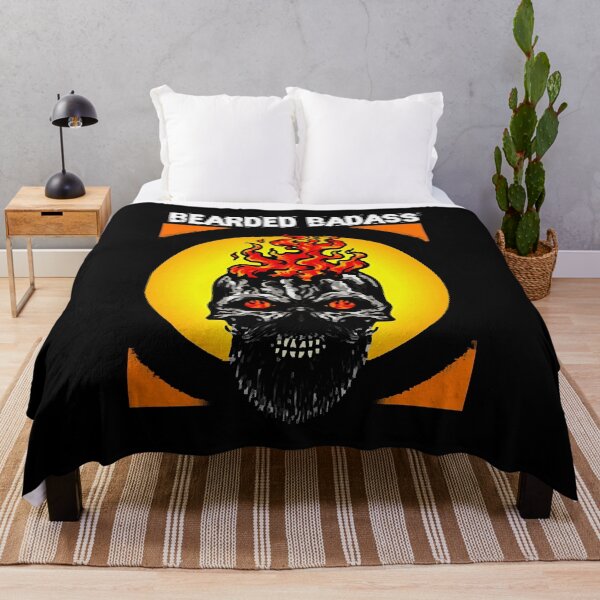 Item preview, BURNING SKULL BEARDED BADASS designed and sold by Ahmadeshop.