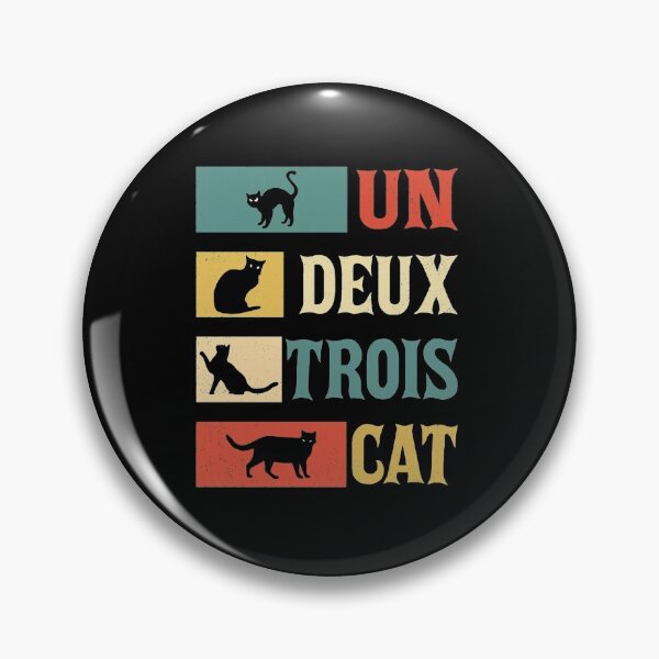 Item preview, Un Deux Trois Cat French Joke Vintage Cat Lover designed and sold by theoemmeline.