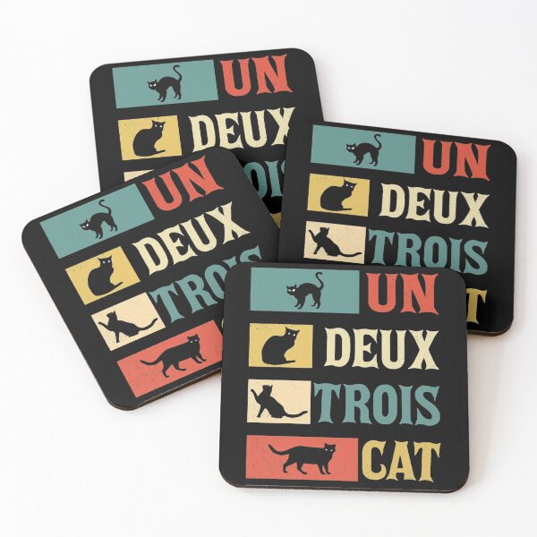 Item preview, Un Deux Trois Cat French Joke Vintage Cat Lover designed and sold by theoemmeline.