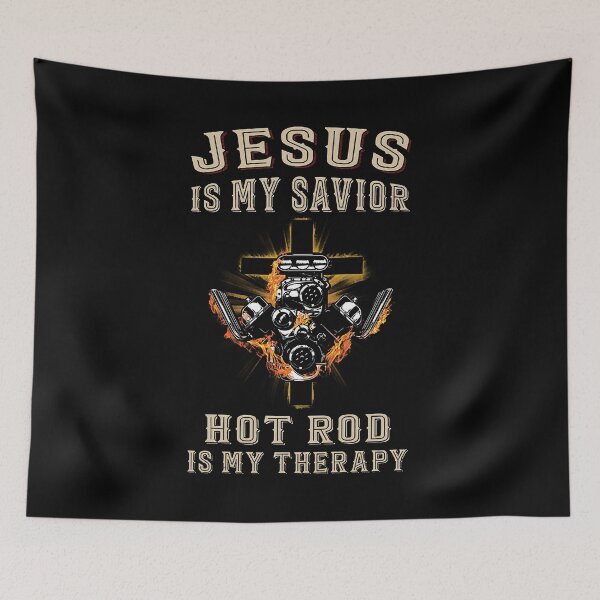 Item preview, JESUS IS MY SAVIOR HOT ROD IS MY THERAPY designed and sold by Ahmadeshop.