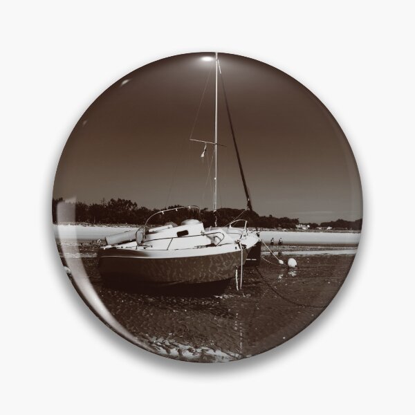 Item preview, boats laying on the beach in sepia designed and sold by FotoMahieu.