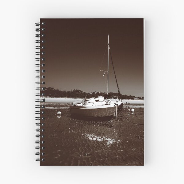 Item preview, boats laying on the beach in sepia designed and sold by FotoMahieu.