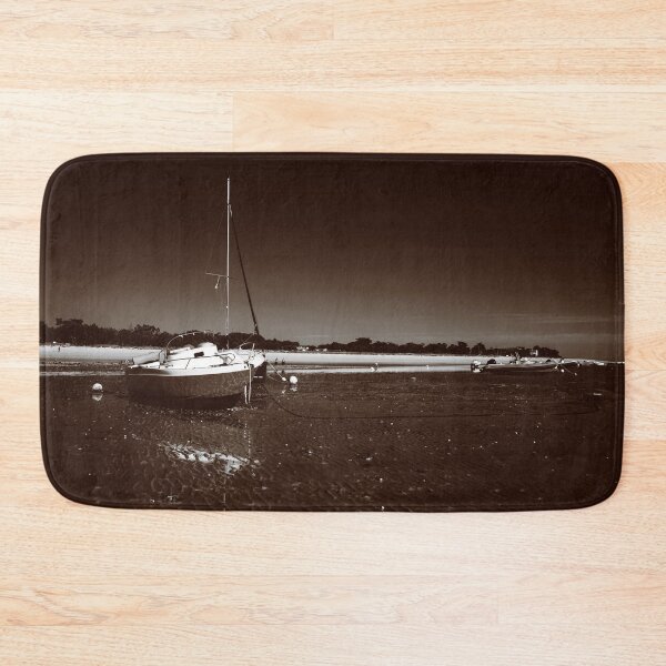 Item preview, boats laying on the beach in sepia designed and sold by FotoMahieu.