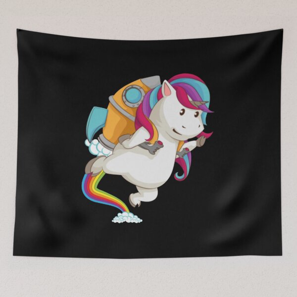 Item preview, COOL FAT UNICORN WITH RAINBOW JETPACK ANIMAL PUN designed and sold by Ahmadeshop.