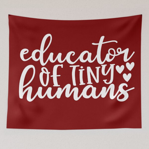 Item preview, Educator of tiny humans - funny teacher quote/gift (white/grey) designed and sold by PickaSticka.