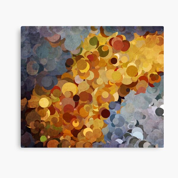 Abstraction #082 Blue Gold Bubbles Canvas Print