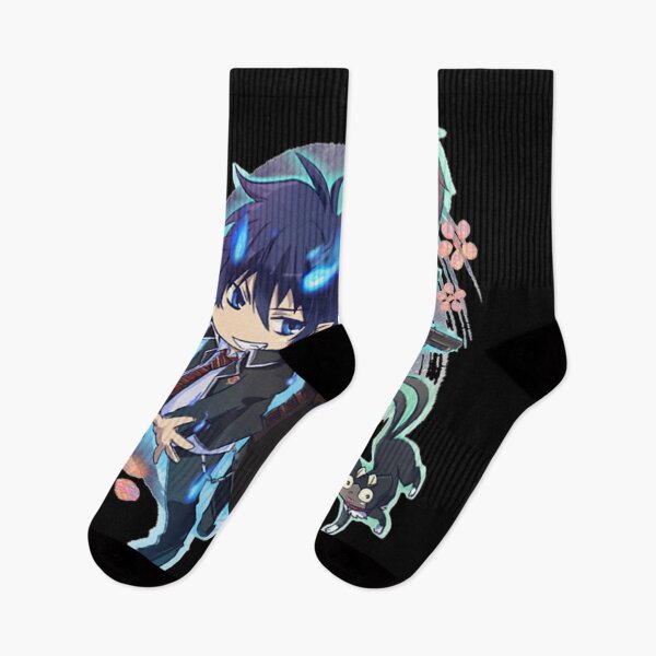Item preview, Chibi cute rin and yukio with cat exorcist fantasy blue art designed and sold by DarylBernice.