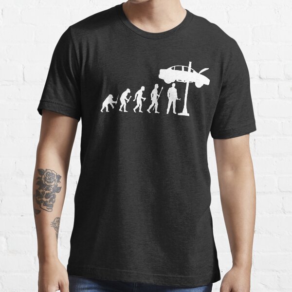 Chemise drôle Evolution Of Man and Mechanic T-shirt essentiel
