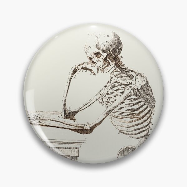 Item preview, Thoughtful Skeleton designed and sold by LeAllureVintage.