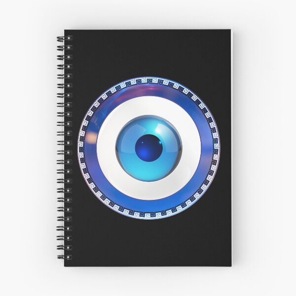 Item preview, Mati Evil Eye Blue Small Greek Keys  designed and sold by Yiorgos Designs.