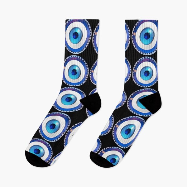 Item preview, Mati Evil Eye Blue Small Greek Keys  designed and sold by Yiorgos Designs.