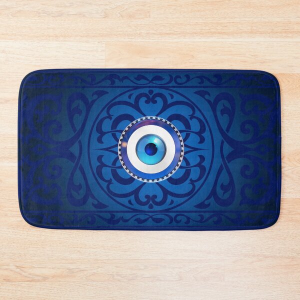 Item preview, Mati Evil Eye Blue Small Greek Keys  designed and sold by Yiorgos Designs.