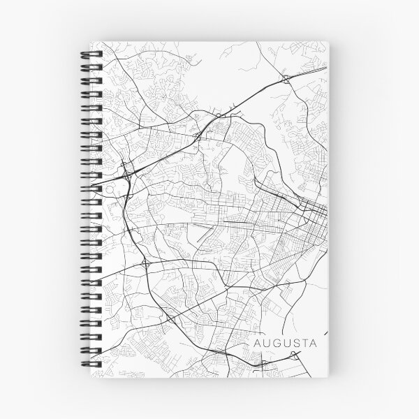 Item preview, Augusta Map, USA - Black and White designed and sold by MainStreetMaps.