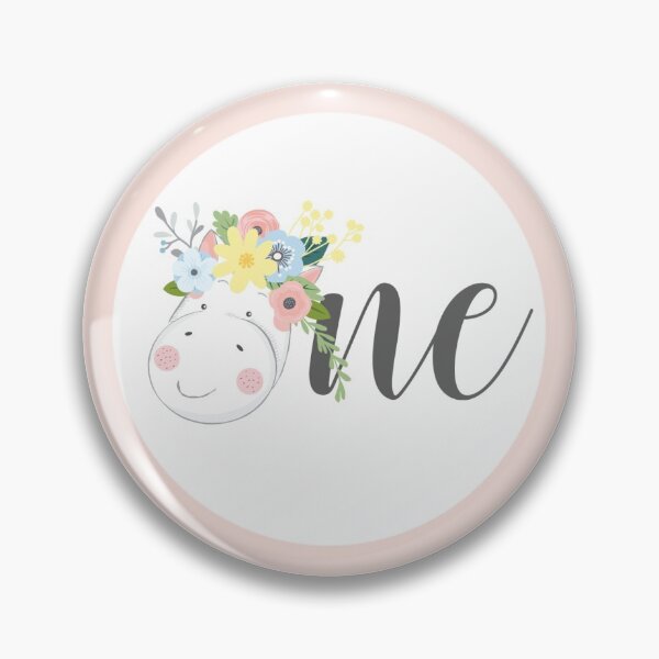 Item preview, Baby Giraffe Floral Cottage Chic Little One 1 First Birthday Round Circle designed and sold by CyanSkyDesign.