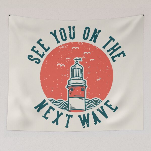 Artikelvorschau, Vintage Slogan Typografie See You Wave entworfen und verkauft von Peekonet.