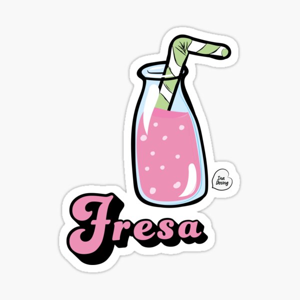 Vista previa del artículo con la obra «Batido fresa», diseñado y vendido por inadesiing.