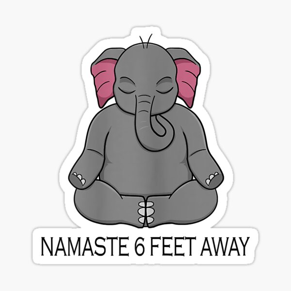 Item preview, Namaste 6 Feet Away Elephant designed and sold by SkyCloudBlue.