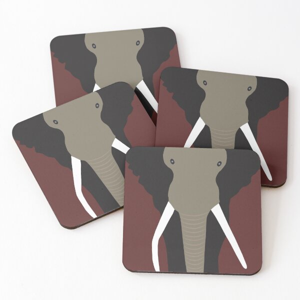 Elephant Silhouette Set of 4 Coasters