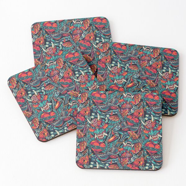 Item preview, Vintage Tattoos Colorful Seamless Pattern designed and sold by Peekonet.