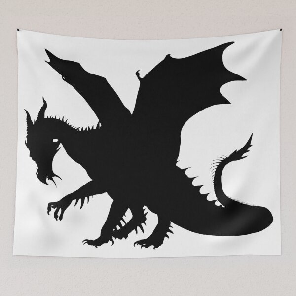 Item preview,  Dragon Shadow Fantasy Black and White designed and sold by FlyAndBuy.