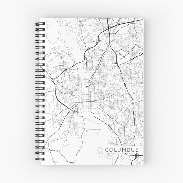 Item preview, Columbus Map, USA - Black and White designed and sold by MainStreetMaps.